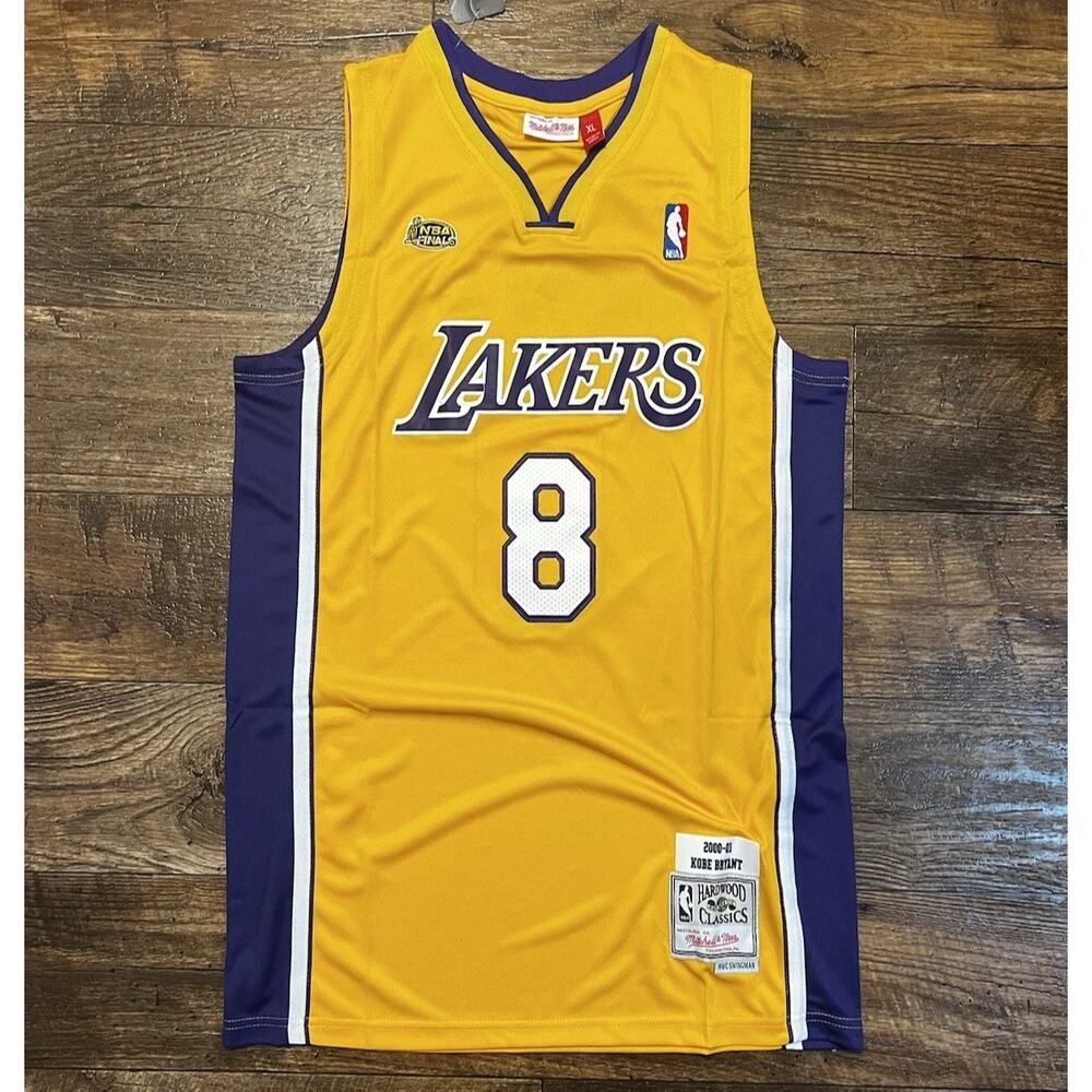 Kobe Bryant #8 Jersey Embroidery 00-01 Season Final Edition Retro Yellow